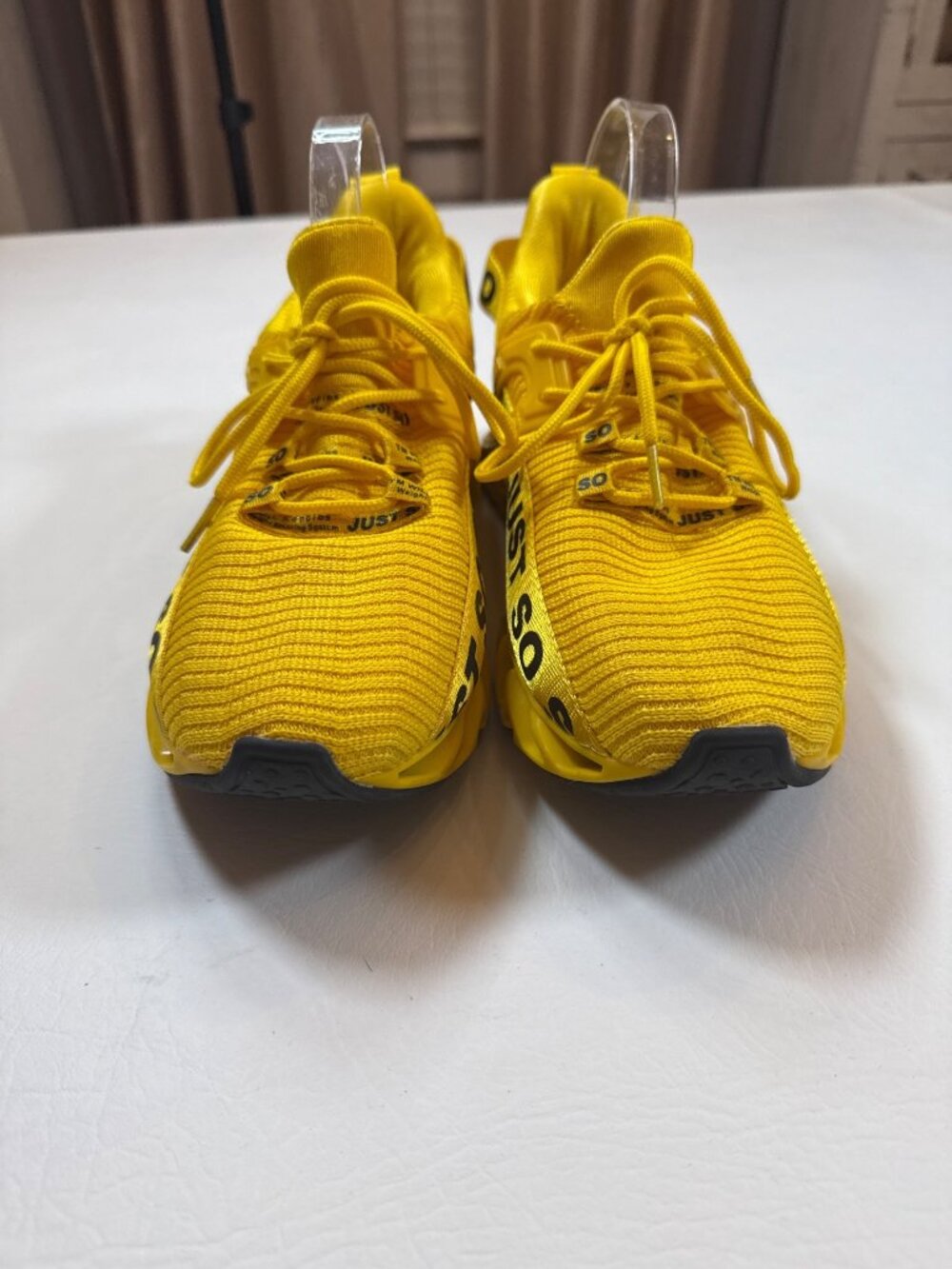 Just So Mens US 9 Lightweight Yellow Walking Sneakers With Strap Detail - Picture 8 of 8